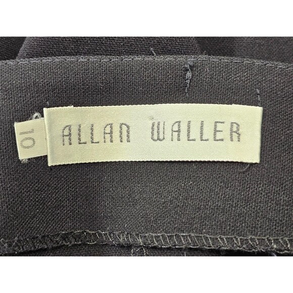 Allan Waller 10 Wool Blend Asymmetrical Black Maxi Dress Career Skirt EUC - Picture 9 of 10